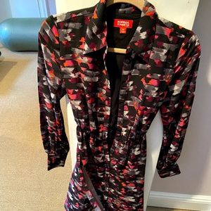 collard button up shirt dress with belt